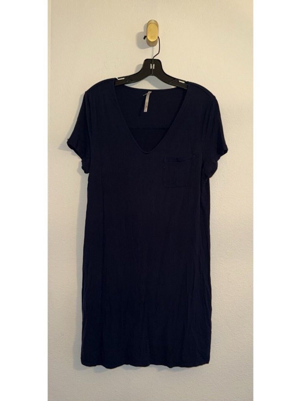 Soma Sleep Dress Pajama PJ Shirt Short Sleeve Rayon Blend Womens M Medium Blue